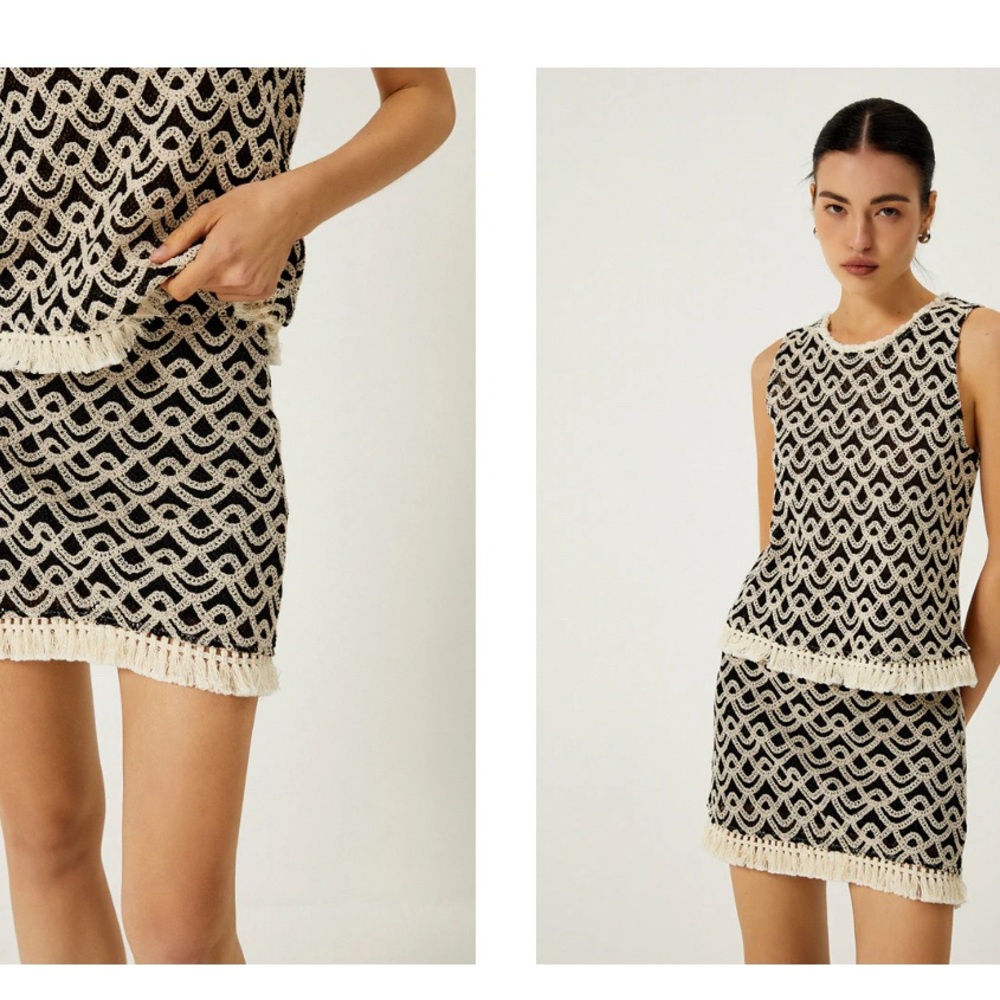 Crochet wave top and skirt